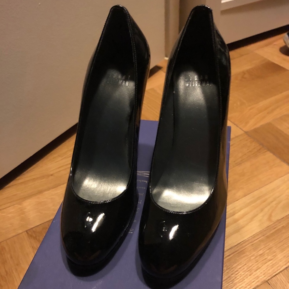 Stuart Weitzman Black 8 Platswoon Patent Leather